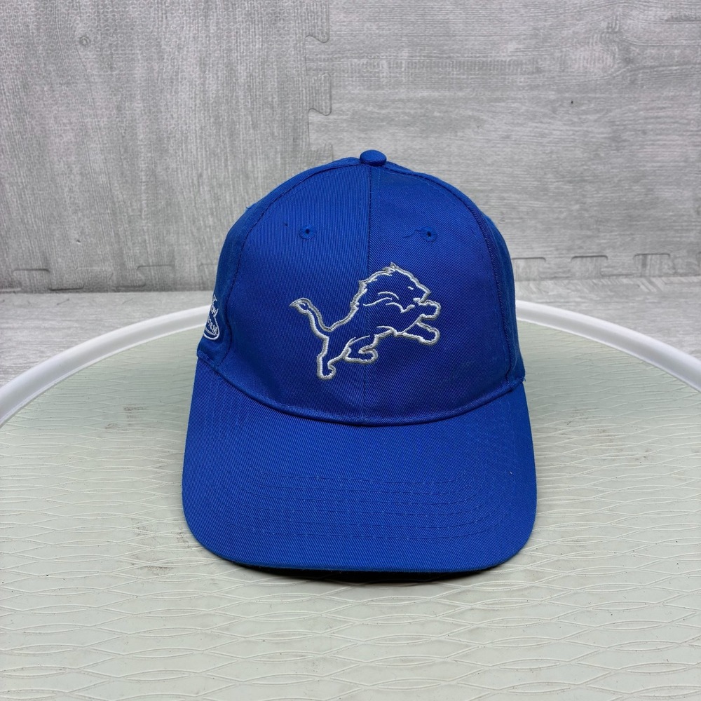 Detroit Lions Hat Mens Blue NFL Football Strap Back Cap Promo